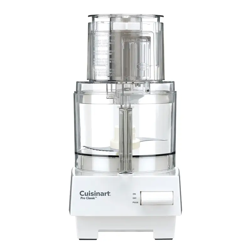 Cuisinart 7-Cup Pro Classic Food Processor, 600-Watt Motor, Vegetable Chopper & Blender for Mincing, Dicing, Shredding, Puree & Kneading Dough, DLC-10SYP1, White | 600W motor, minces, dices, shreds, purees and kneads dough
