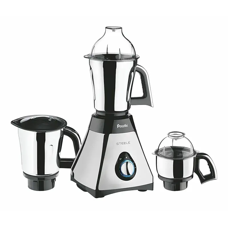 Preethi Steele 3-Jar Mixer Grinder, 550-Watt