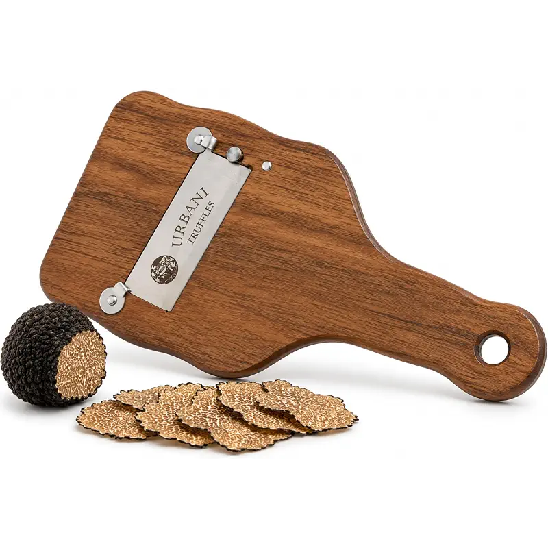 Wooden Truffle Slicer - Cheese, Mushroom, Chocolate, Garlic Shaver | Urbani Truffles brand - handheld manual food shredder for garlic, mushroom & more. Made in Italy