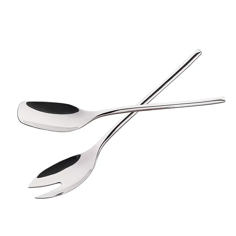 IMEEA 18/10 Stainless Steel Salad Servers Set 10-Inch Salad Spoon and Fork Serving Utensils Medium Size for Everyday Salad Serving