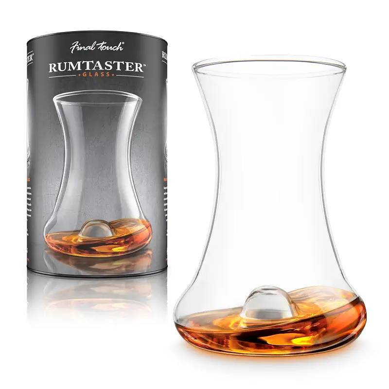 Final Touch RumTaster Rum Tasting Glass, Aroma Enhancing Curves | further enhancing the nosing of rich rum bouquet, unique bottom peak creates a natural liquid motion, GR500