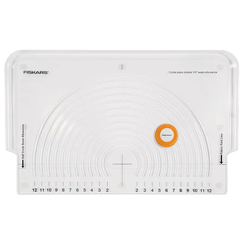 Fiskars Fabric Circle Cutter, Cut Circles in Fabric Without Tracing | 11 Size Options from 2" to 12" in Diamter, Rotating & SoftGrip Handle for Smooth Cutting, Quilting, Crafts & Sewing Supplies