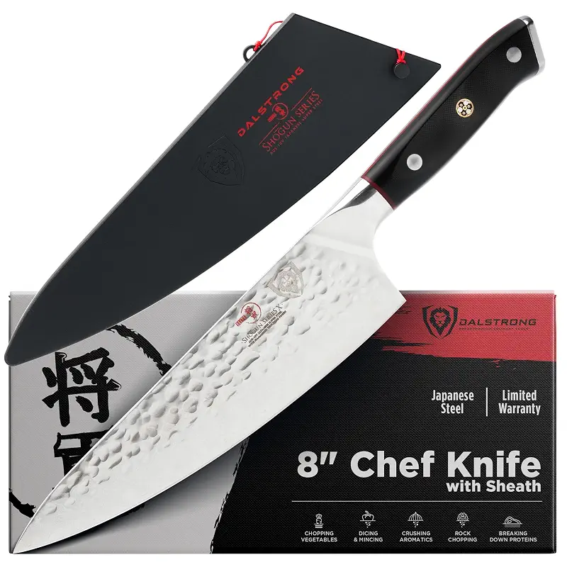 Dalstrong 8" Japanese Chef Knife Gyuto - 66-Layer Damascus AUS-10V | Hand-sharpened 8-12° Edge - Full-tang G-10 Handle - For Meal Prep - Sushi - Home Butchering - Customer Support Included