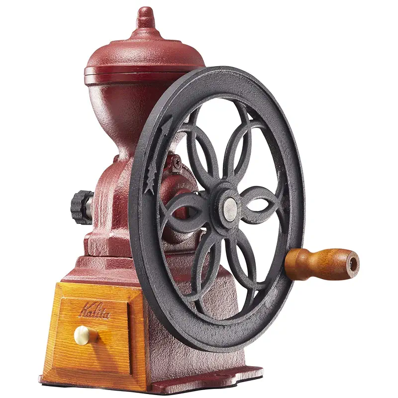Kalita Coffee Mill, Cast Hand Grinding, Manual Diamond Mill, Red, N #42137 Antique Coffee Grinder, Adjustable Grinder, With Lid, Coffee Shop, Cafe