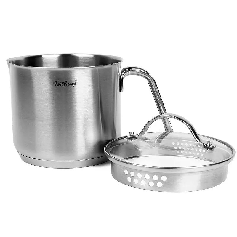 1.5 Quart Stainless Steel Saucepan with Pour Spout & Glass Lid | Multipurpose Small Pot for Boiling Milk, Sauces, Gravies, Pasta and Noodles