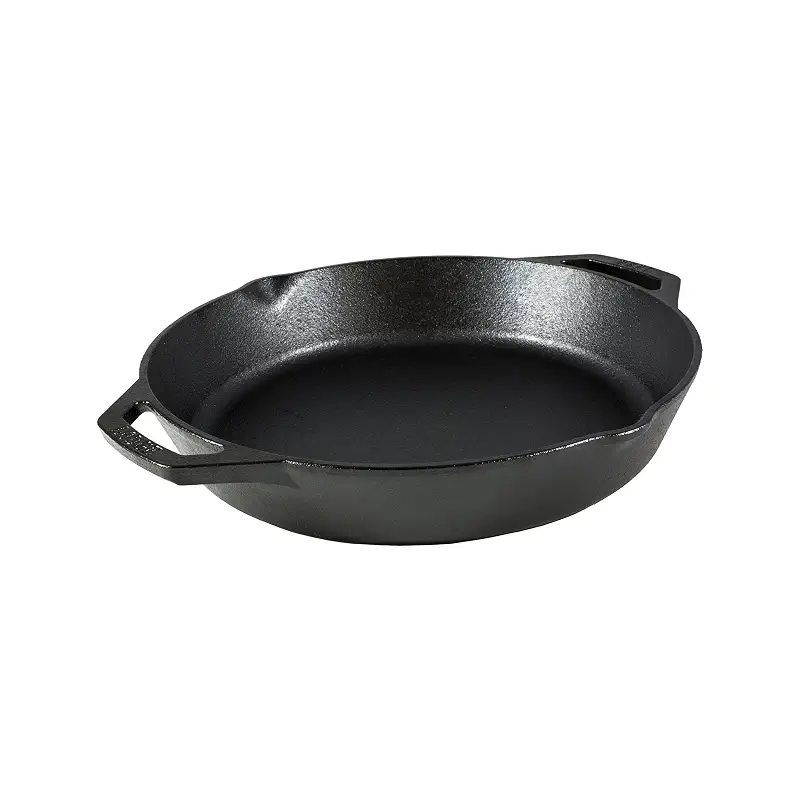 Lodge Pre-Seasoned Cast Iron Dual Handle Pan, PFAS-Free, 12 Inches | Cast Iron Dual Handle Pan, Oven & Stovetop Safe, Non-Toxic, Induction Compatible, Made in USA, Naturally Nonstick