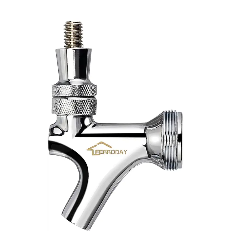 FERRODAY Stainless Steel Core Draft Beer Faucet, Polished Brass Keg Faucet | Beer Tap Faucet for Keg Tap Tower Beer Shank & Kegerator, Classic Beer Faucet Spout for Beer Dispensing, Standard Brew Faucet