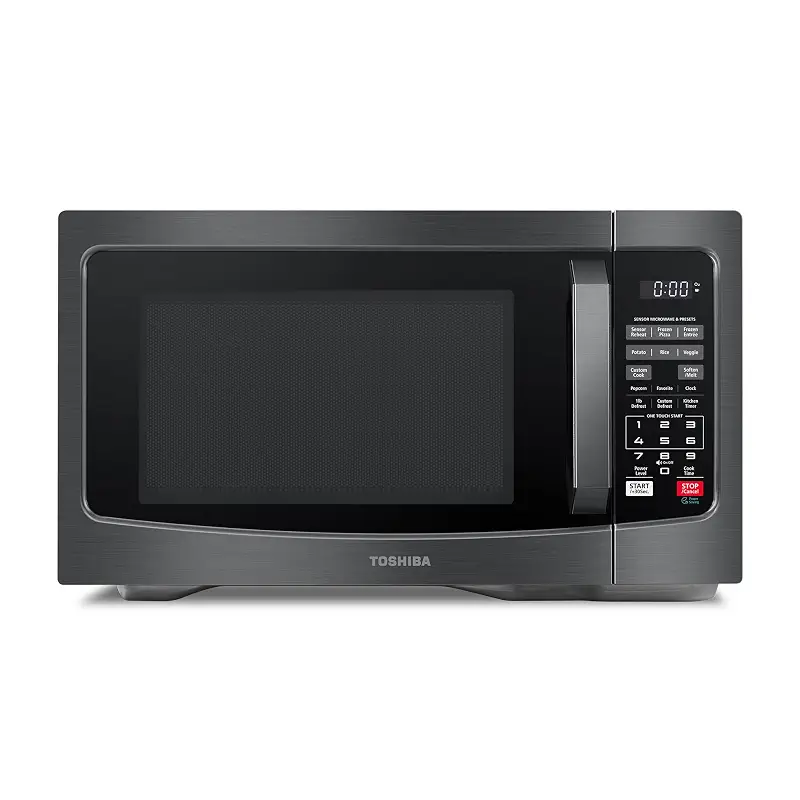 TOSHIBA Countertop Microwave Oven, 1.2 Cu.Ft, 1000W, Black | 12.4" Removable Turntable, Smart Humidity Sensor, 12 Auto Menus, Mute Function, ECO Mode, Easy Clean Interior