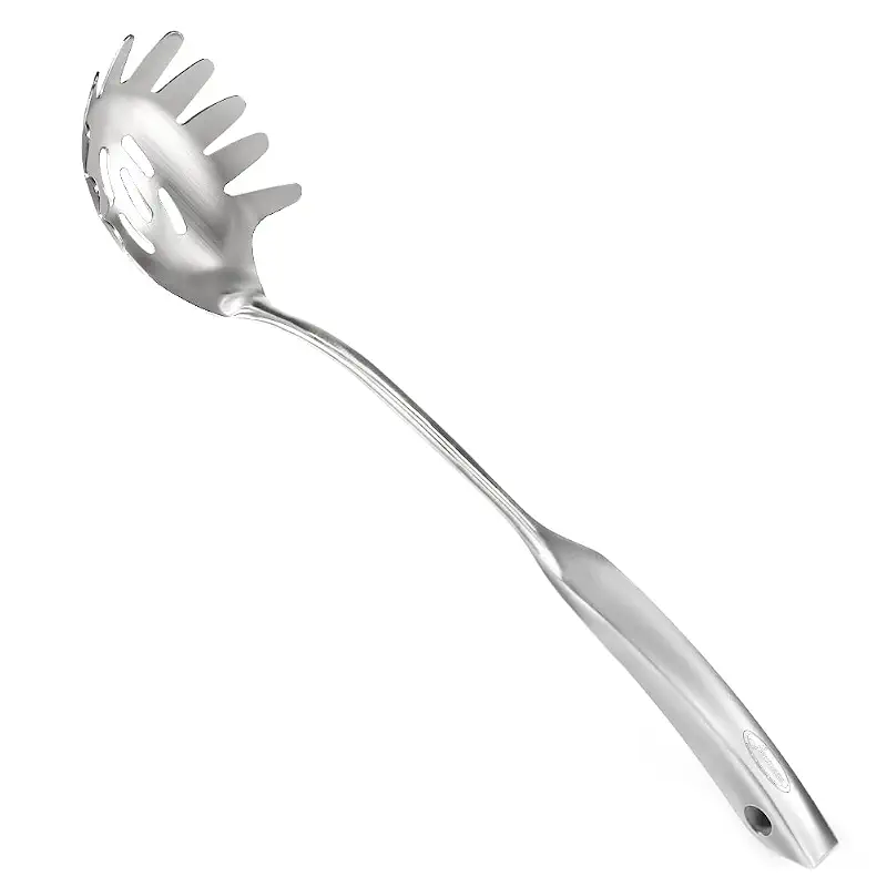 Spaghetti Server, [Rustproof, Integral Forming, Durable] Newness 304 Stainless Steel Pasta Fork with Vacuum Ergonomic Handle, Comfortable Grip Design Spaghetti Server for Kitchen, 14.33 Inches