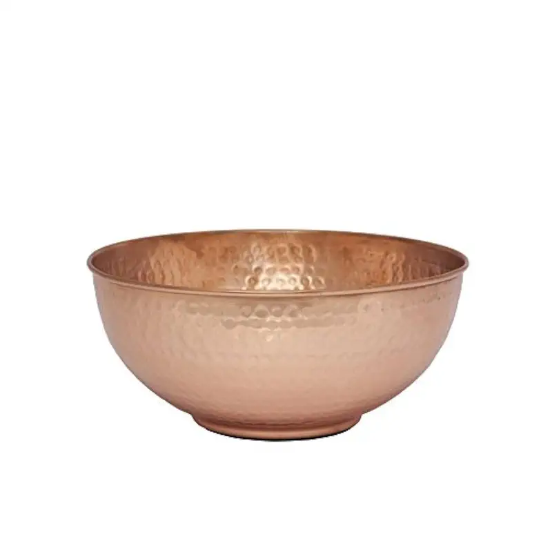 GoCraft Pure Copper Mixing Bowl with Hammered Finish for Salad, Egg Beating, Decorative & Kitchen Serving Purposes - 7.5" (Medium)