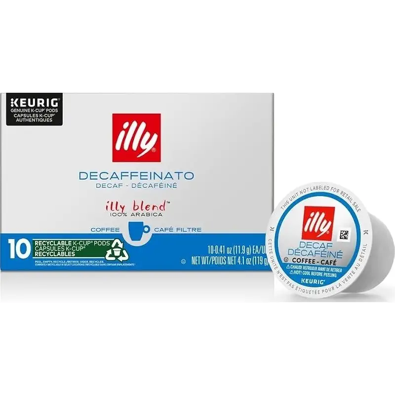 Illy Coffee K Cups - Pods For Keurig Machines – Classico Decaf Roast – Notes of Caramel - Mild, Flavorful & Balanced Flavor - No Preservatives – 10 Count