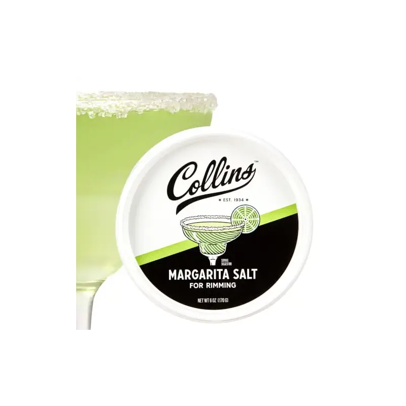 Collins White Margarita Salt Rimmer for Cocktails, Rimming salt for Margarita glasses, Perfect for Tequila and Mezcal drinks, Rim salt for margarita and shot glasses, 6oz