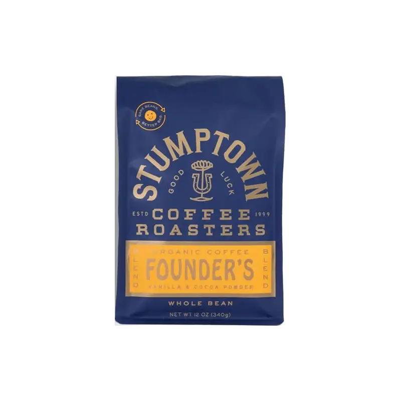 Stumptown Coffee Roasters, Founder's Blend, 100% Arabica Coffee - Organic Whole Bean Coffee, 100% Arabica Coffee - 12 Ounce Bag, Flavor Notes of Vanilla and Cocoa Powder