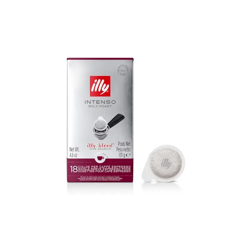 illy E.S.E. Coffee - Single-Serve Capsules & Pods - Intenso Dark Roast - Notes Of Cocoa & Dried Fruit - For E.S.E Machines - Extraordinary Aroma & Body – 18 Count | 100% Arabica, Premium Italian Coffee, Single Serve, Coffee Pods