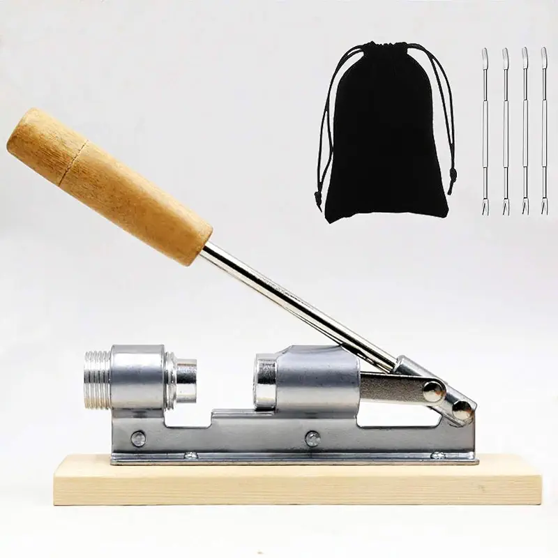 Artcome Heavy Duty Pecan Nut Cracker Tool with 1 Flannel Bag & 4 Picks, Wood Handle Base | Solid wood base and robust metal build save effort. Ideal for home, picnic and gatherings cracking pecans and other hard nuts