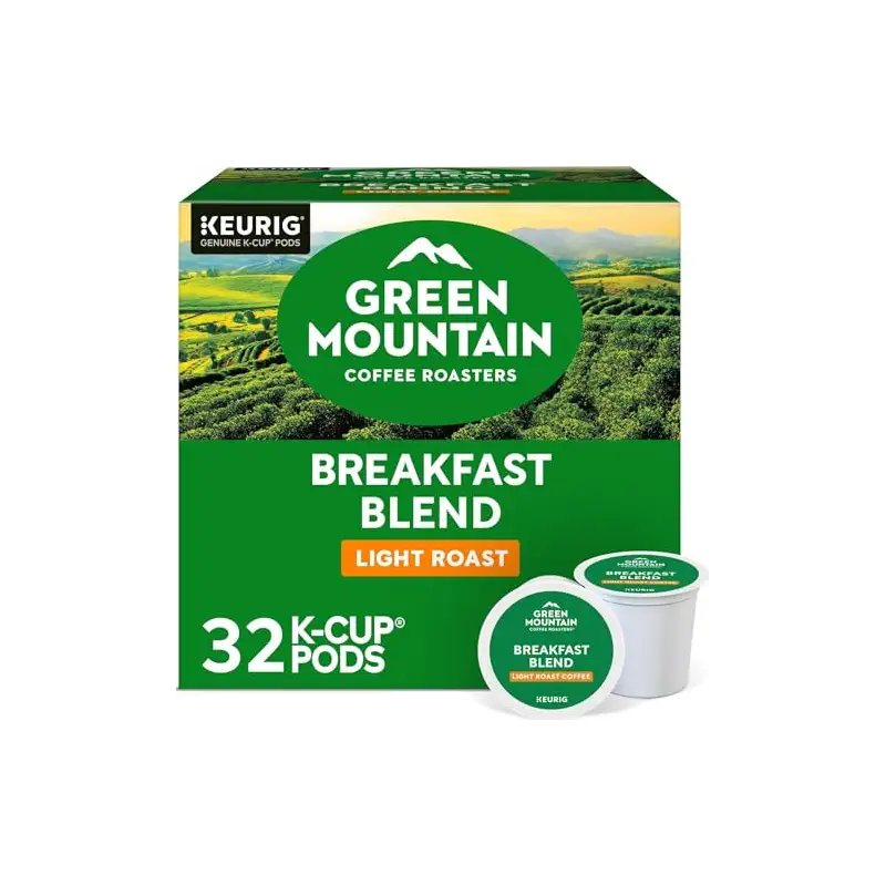 Green Mountain Coffee Roasters Breakfast Blend Keurig Single-Serve K-Cup Pods, Light Roast Coffee, 32 Count