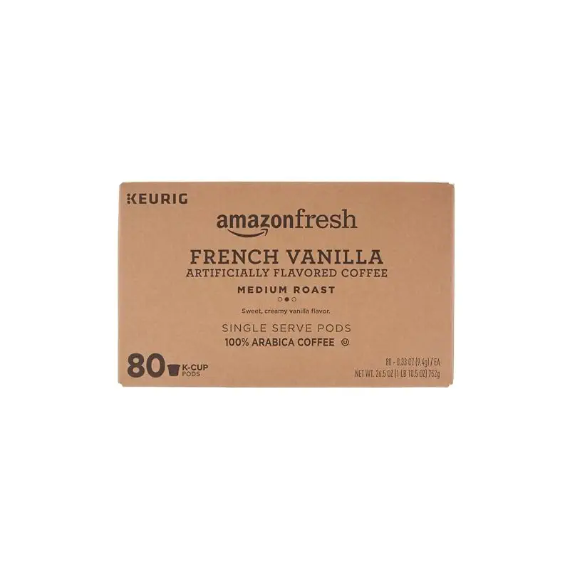 AmazonFresh 80 Ct. K-Cups, French Vanilla Flavored Medium Roast, Keurig K-Cup Brewer Compatible