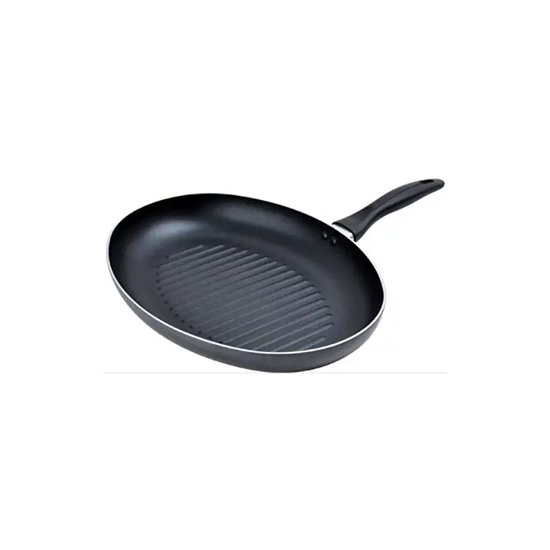 Fish Fry Pan Frypan Aluminum Oval shape 14"x 10" Non-stick coating Cool Touch Handle