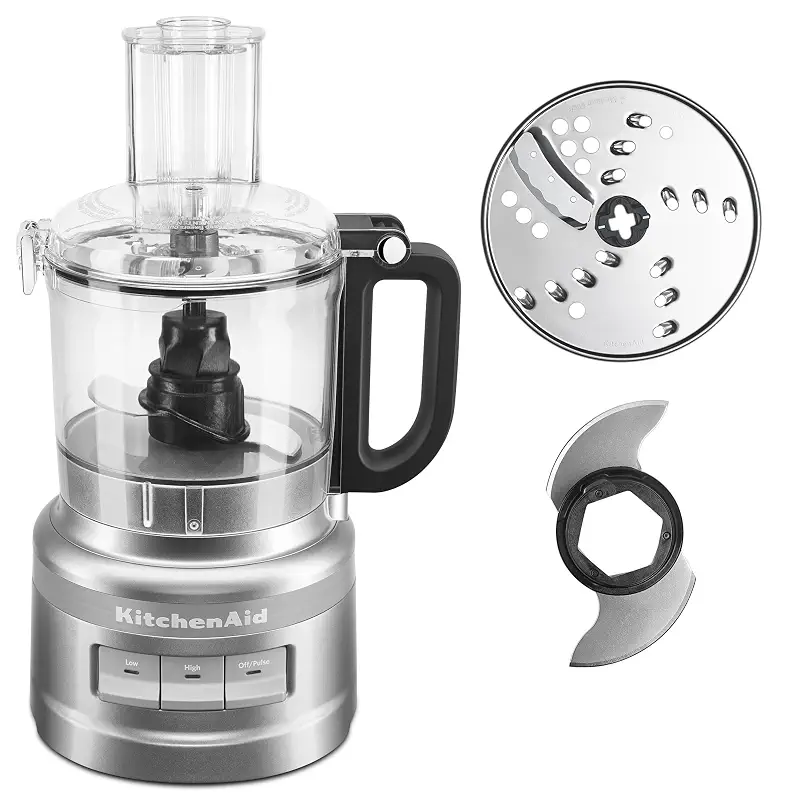 KitchenAid 7-Cup Food Processor - KFP0718 | All-in-One Storage for blades and discs, Three Speed Control, 2-in-1 Feed Tube, Easy -Clean Work Bowl