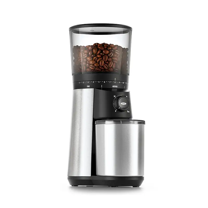 OXO Brew Conical Burr Electric Coffee Bean Grinder - 12 Oz, Silver | Stainless Steel Burrs, One-Touch Automatic, 43 Grind Settings For Drip Coffee, French Press, Cold Brew