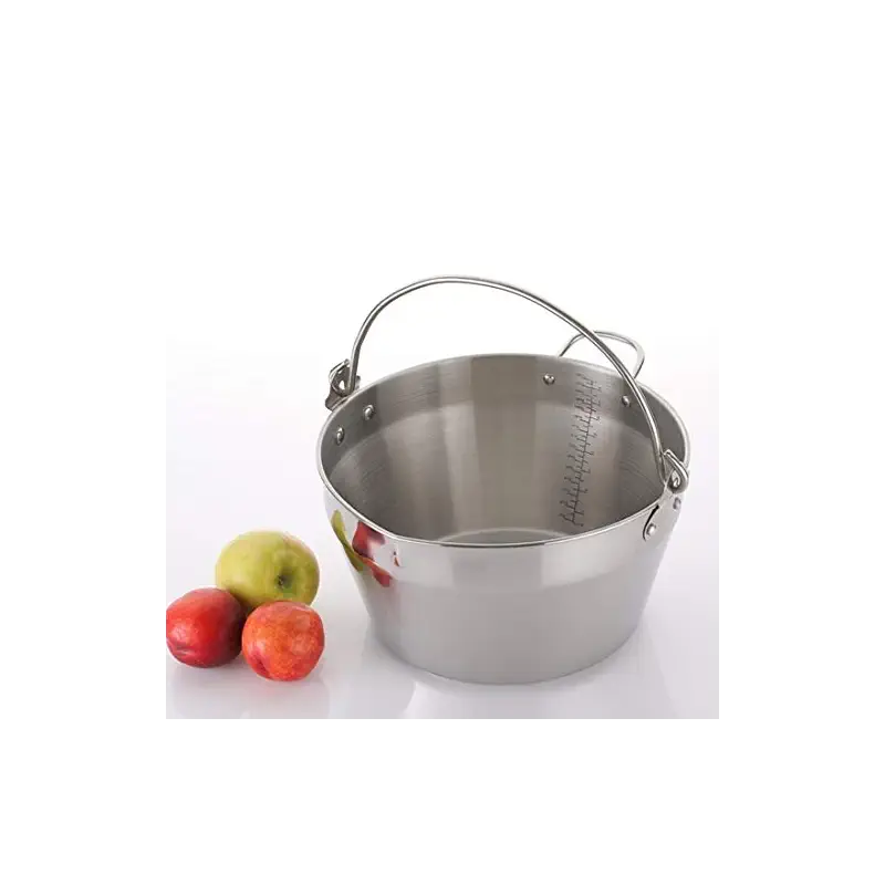 Jam Making Maslin Pan Stainless Steel Preserve Pot & Handle Bucket,Camping Pan (9L-9QT)