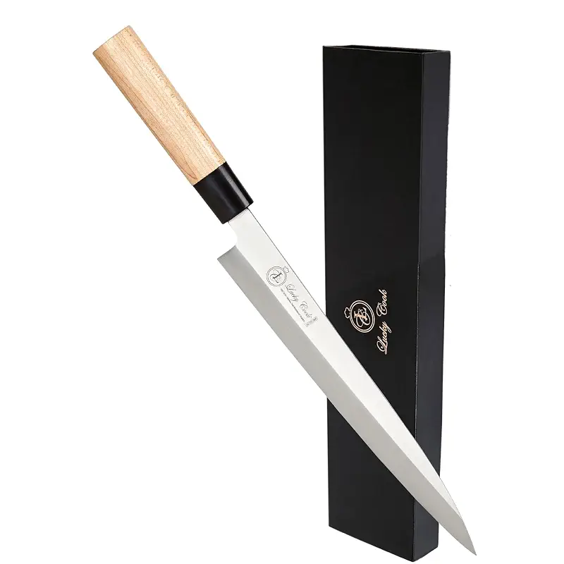 10” Sashimi Sushi Knife – Ultra Sharp Traditional Japanese Sushi Knife for Sashimi, Fish Filleting & Precision Slicing – Premium Stainless Steel Blade, Pakkawood Handle & Gift Box