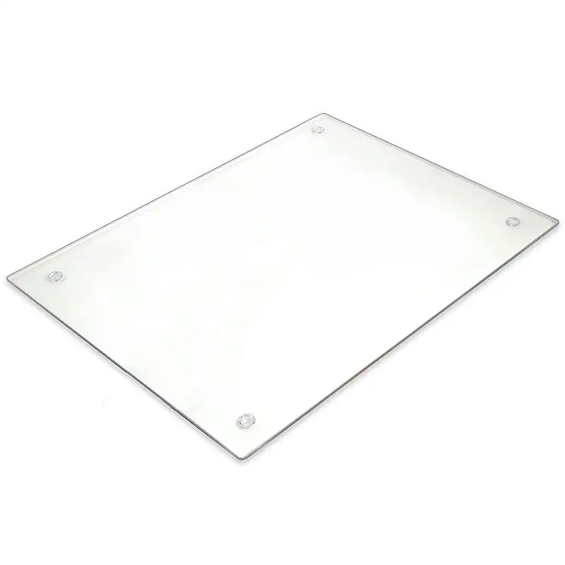 Tempered Glass Cutting Board – Long Lasting Clear Glass – Scratch Resistant, Heat Resistant, Shatter Resistant, Dishwasher Safe. (Large 12x16)