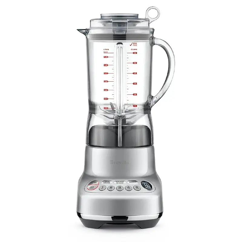 Breville BBL620SIL Fresh and Furious Blender, Silver | Blend smoothies and crush ice with a high-torque motor, multiple speed settings and easy auto-clean functionality
