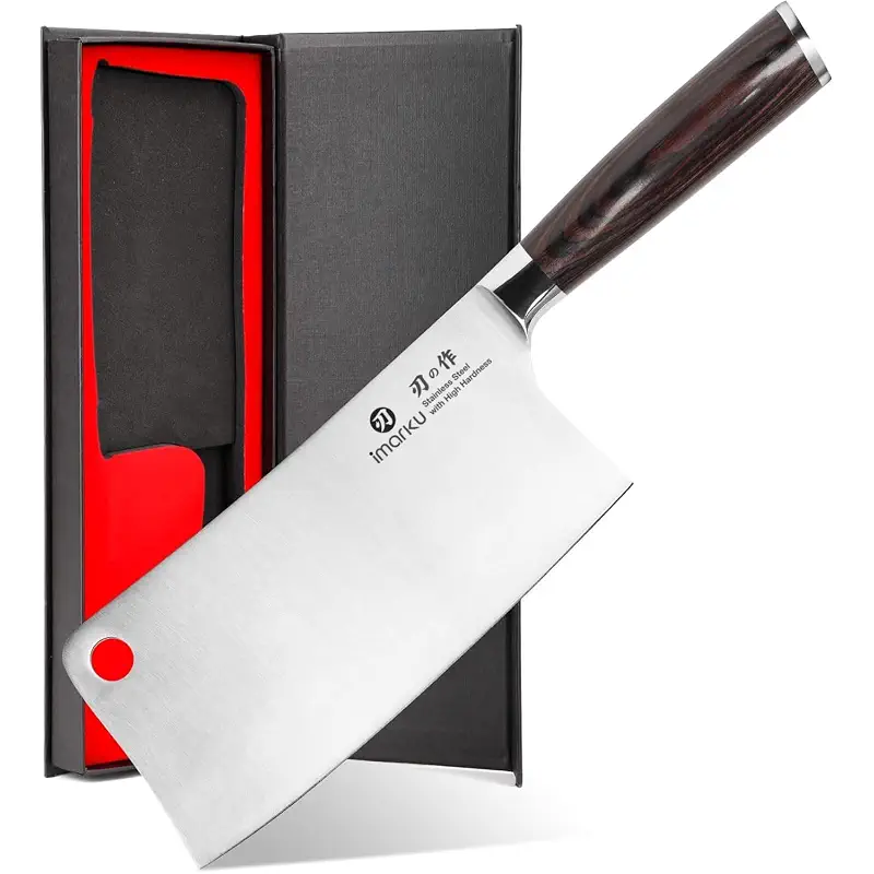 imarku Cleaver Knife 7 Inch, Japanese High Carbon Stainless Steel Chopper | Ultra Sharp for Meat and Vegetable,Multifunction Cooking Knife for Home and Restaurant,Ergonomic Pakkawood Handle,Ideal Gift