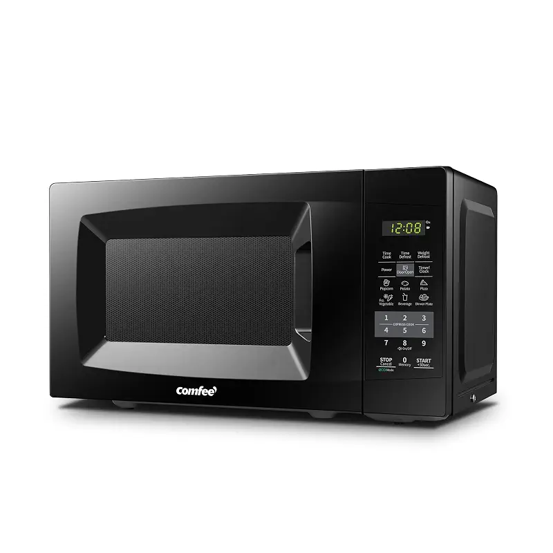 COMFEE' Countertop Microwave Oven, 0.7 Cu.Ft, 700W, Black, ECO Mode | Sound On/Off, One-Touch Buttons, Child Safety Lock, for Dorm, Apartment, Office