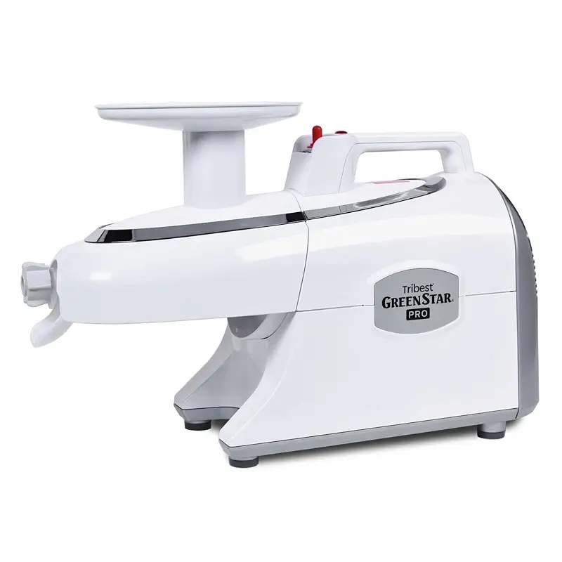 Tribest Greenstar GS-P501-B Pro Jumbo Slow Masticating Juicer, Twin Gear Cold Press Juicer & Juice Extractor, White