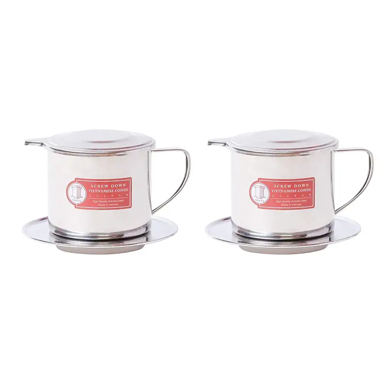 Vietnamese Coffee Filter Maker Press. Screw Down Phin Made in Vietnam. Authentic (2, Medium (8 oz)).