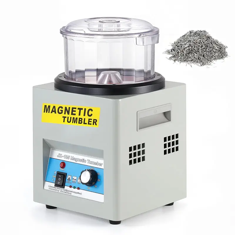 BEAMNOVA Magnetic Tumbler, Jewelry Polisher Machine, With Bucket, Lid | 180mm Polishing Pins, 2000 RPM, 1-60 Minute Timing, Unidirectional Rotation / Bi-rolling Tumbling Rolling Machine