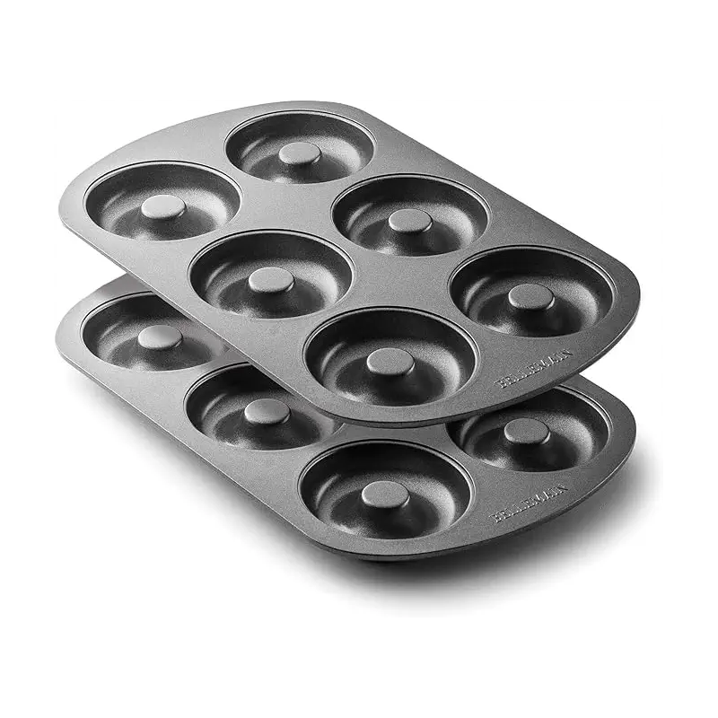 Bellemain Nonstick Donut Pan for Baking, 6-Cavity Stainless Steel - 2 pack | premium steel, donut or bagel pan