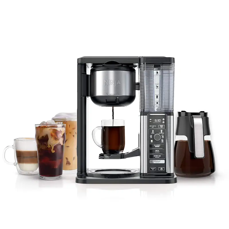 Ninja Coffee Maker, 10-Cup Carafe, Fold-Away Frother, Black, CM401 | Permanent Filter & Removable, Dishwasher Safe Reservoir, 6 Brew Styles, 8 Cup to Travel Mug to Pot Sizes