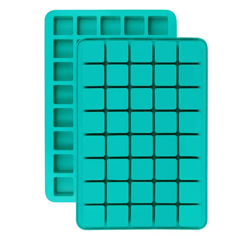 Mity rain 2 Pack 40-Cavity Square Caramel Candy Silicone Molds | Chocolate Truffles Mold,Whiskey Ice Cube Tray,Grid Fondant Mould,Hard Candy Mold Pralines Gummy Jelly Mold