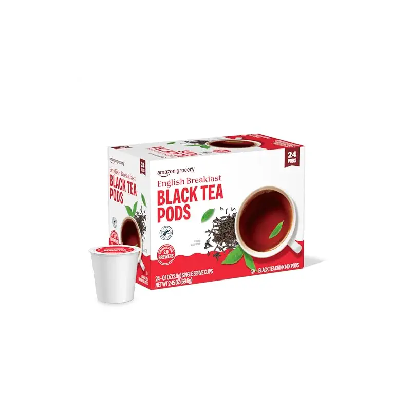 Amazon Grocery, English Breakfast Black Tea Pods, 2.45 Oz, 24 Ct (Previously Happy Belly)