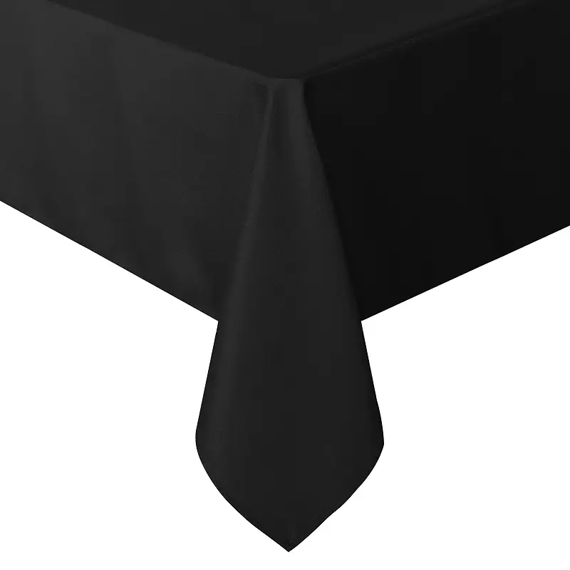 sancua Rectangle Tablecloth, 60 x 84 Inch, Black | Stain and Wrinkle Resistant, Washable Polyester Cloth, Decorative Fabric Cover, For Dining Tables, Buffet Parties and Camping