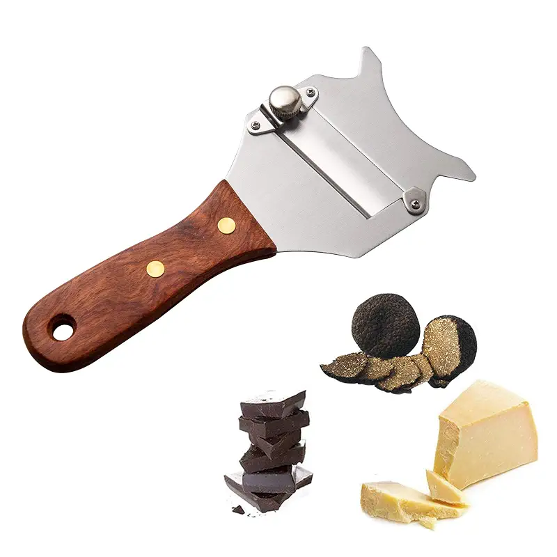 IMEEA Truffle Slicer Shaver Stainless Steel Chocolate Cheese Shaver Grater Curler with Adjustable Smooth Blade and Wood Handle | Adjustable Blade | Stainless Steel Construction | Wood Handle | Truffle, Chocolate & Garlic Slicing
