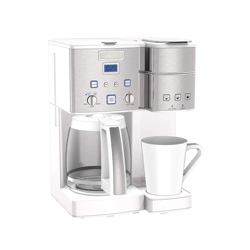 Cuisinart SS-15W Maker Coffee Center 12-Cup Coffeemaker and Single-Serve Brewer, White Stainless Steel