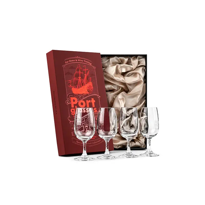 GLASSIQUE CADEAU Port and Dessert Wine, Sherry, Cordial, Aperitif Tasting Glasses | Set of 4 Small Crystal 7 oz Sippers | Mini Short Stem Nosing Taster Copitas