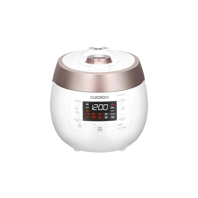 Cuckoo CRP-RT0609FW 6 cup Twin Pressure Plate Rice Cooker & Warmer with High Heat, GABA, Mixed, Scorched, Turbo, Porridge, Baby Food, Steam (Hi/Non Press.) and more, Made in Korea (White) | 6-Cup Uncooked Capacity, Diamond-Coated Inner Pot, 15 Cooking Modes, Turbo Rice in 18-23 Minutes, Auto Clean, Made in Korea