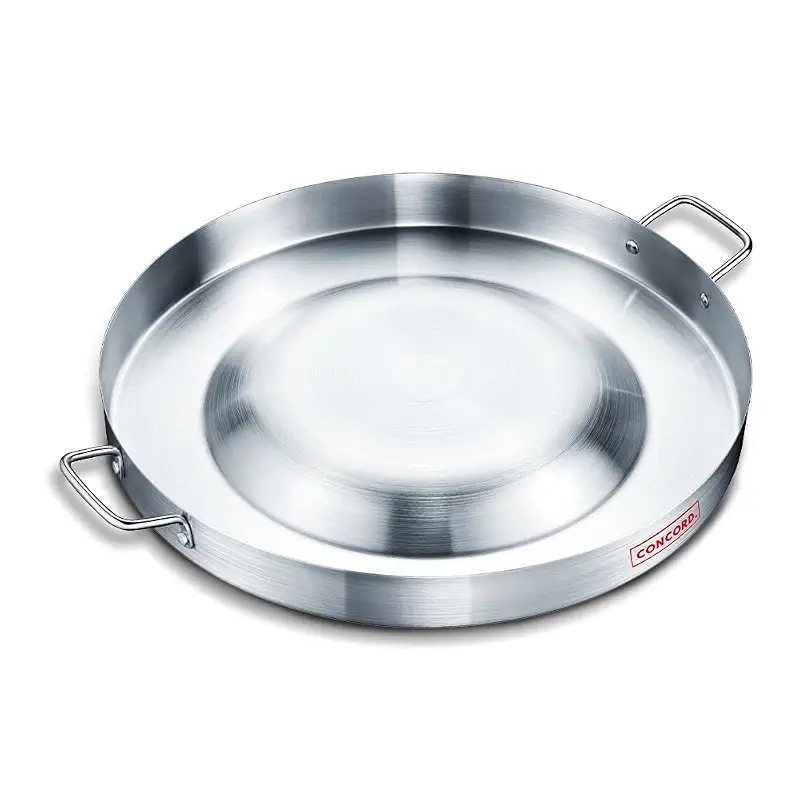 Concord Large Stainless Steel Convexed Comal Coza, 21.25" Mexican Discada (21.25)