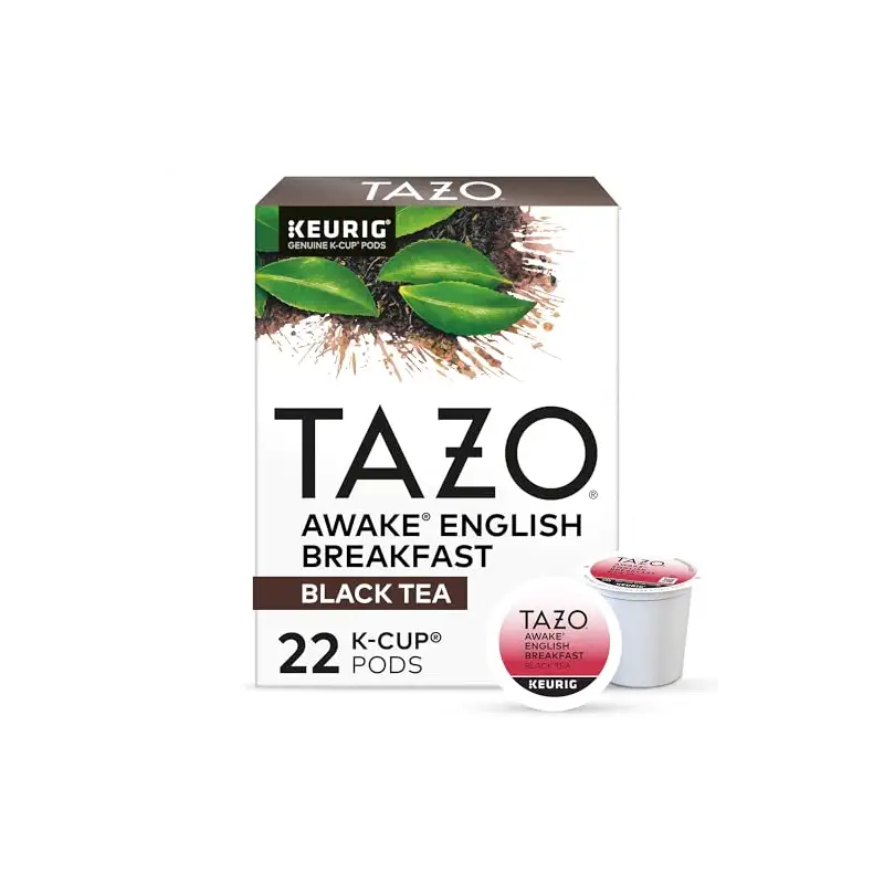 TAZO Awake English Breakfast Tea K-Cups, Bold Traditional Breakfast-Style Black Tea for Health and Wellness, 22 Pods