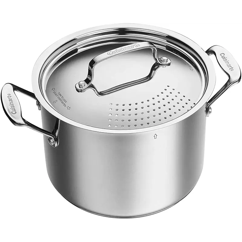 Cuisinart 766S-22 6 Qt. Stainless Steel Pasta Pot w/Straining Cover Chef's-Classic-Stainless-Cookware-Collection, 6-Quart