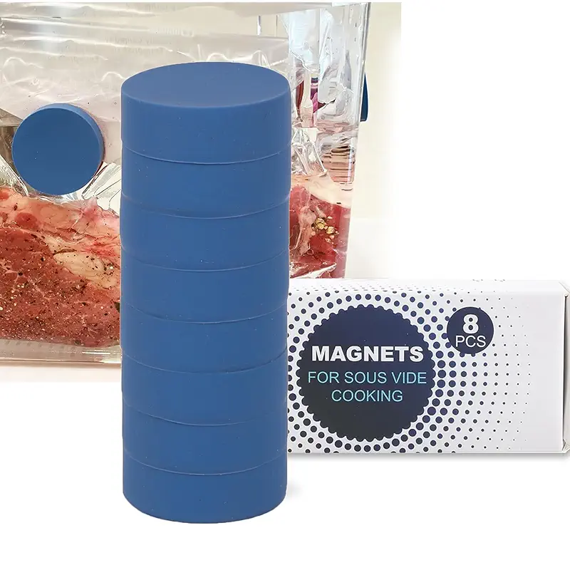 TonGass 8-Pack Sous Vide Magnetical Weights Works on All Sous Vide Machines | Silicone-Coated Magnets for Keeping Bags Submerged & Prevent Floating, Powerful Food Safe Weighted Magnets for Containers