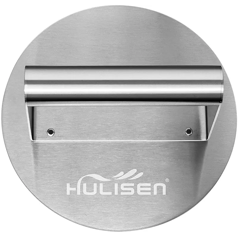 HULISEN Stainless Steel Burger Press, 6.2 inch Round Burger Smasher, Professional Griddle Accessories Kit, Grill Press Perfect for Flat Top Griddle Grill Cooking