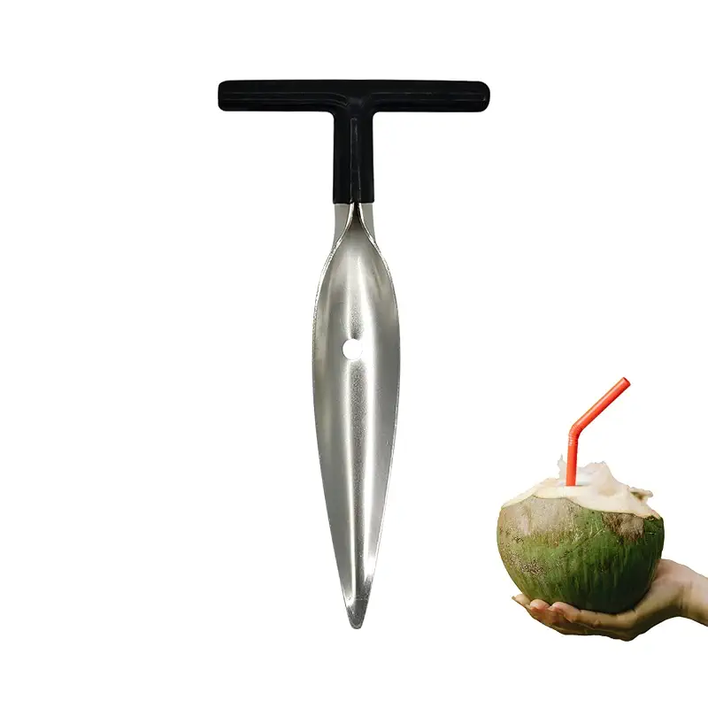 Coconut Opener, Stainless Steel Coconut Knife Tool for Easy to Open Thai Hawaii Young Coconuts
