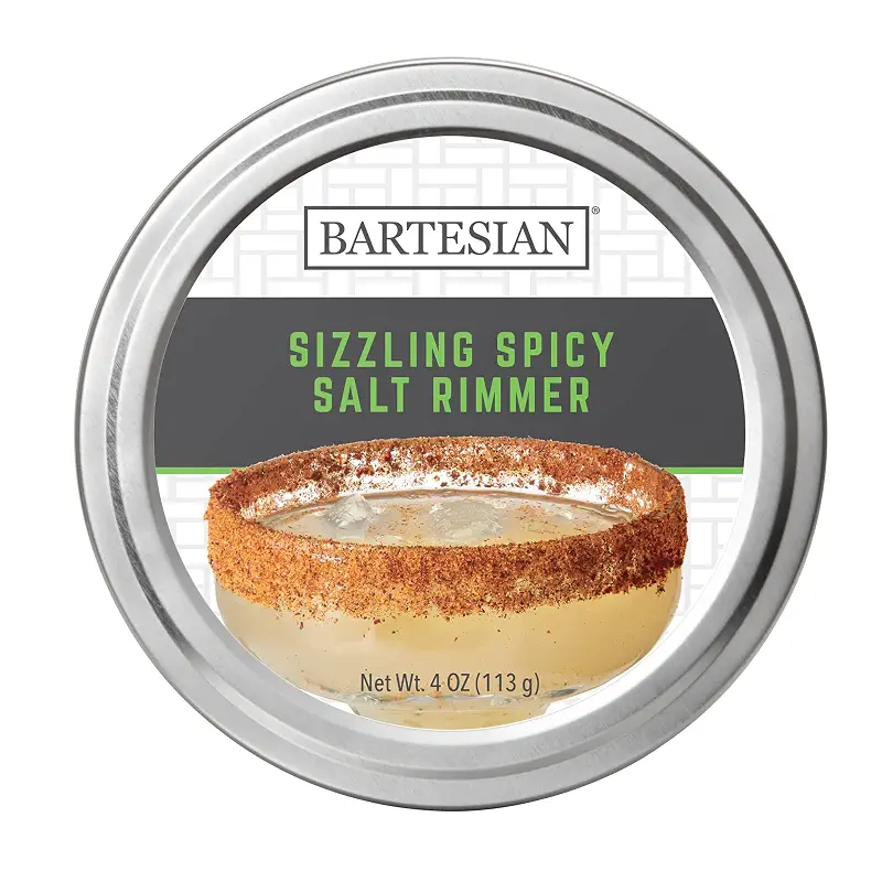 Bartesian Sizzling Spicy Salt Cocktail Glass Rimmer - Margaritas Cocktails Flavored Rimming Garnish for Margarita Bar Drink Glasses - Professional Home Bartending Mixology Supplies
