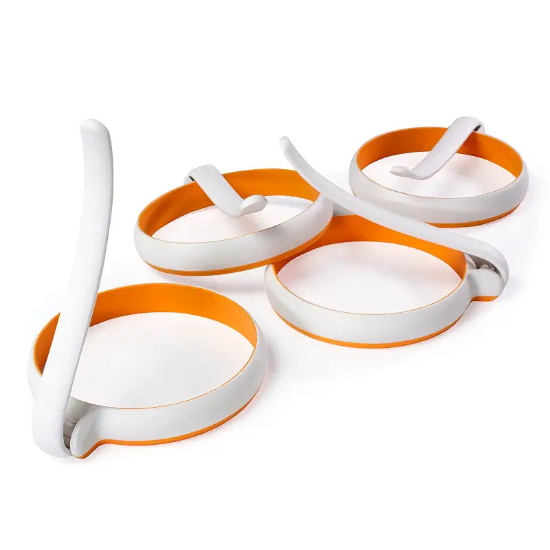 4-inch Silicone Fried Egg Rings Set, 4-pack, Round Mold for Pancakes, Breakfast Sandwich, Nonstick
